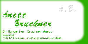 anett bruckner business card